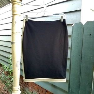Betsey Johnson ponte black & white pencil skirt 4